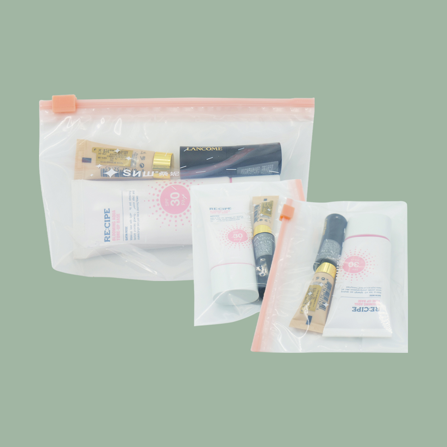 Cosmetic Recycled Zipper Packaging Bag