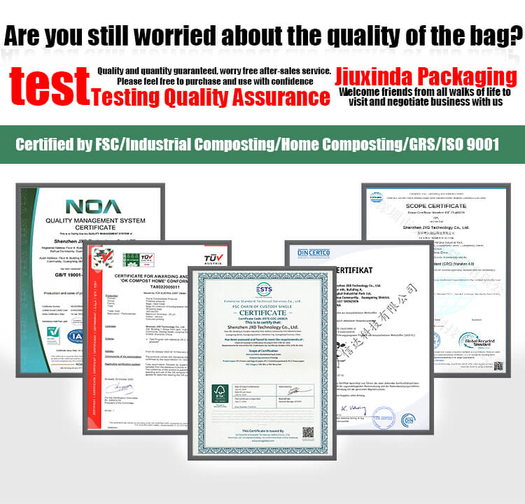 Custom Packaging Bags Supplier 1 Environmental Certificate