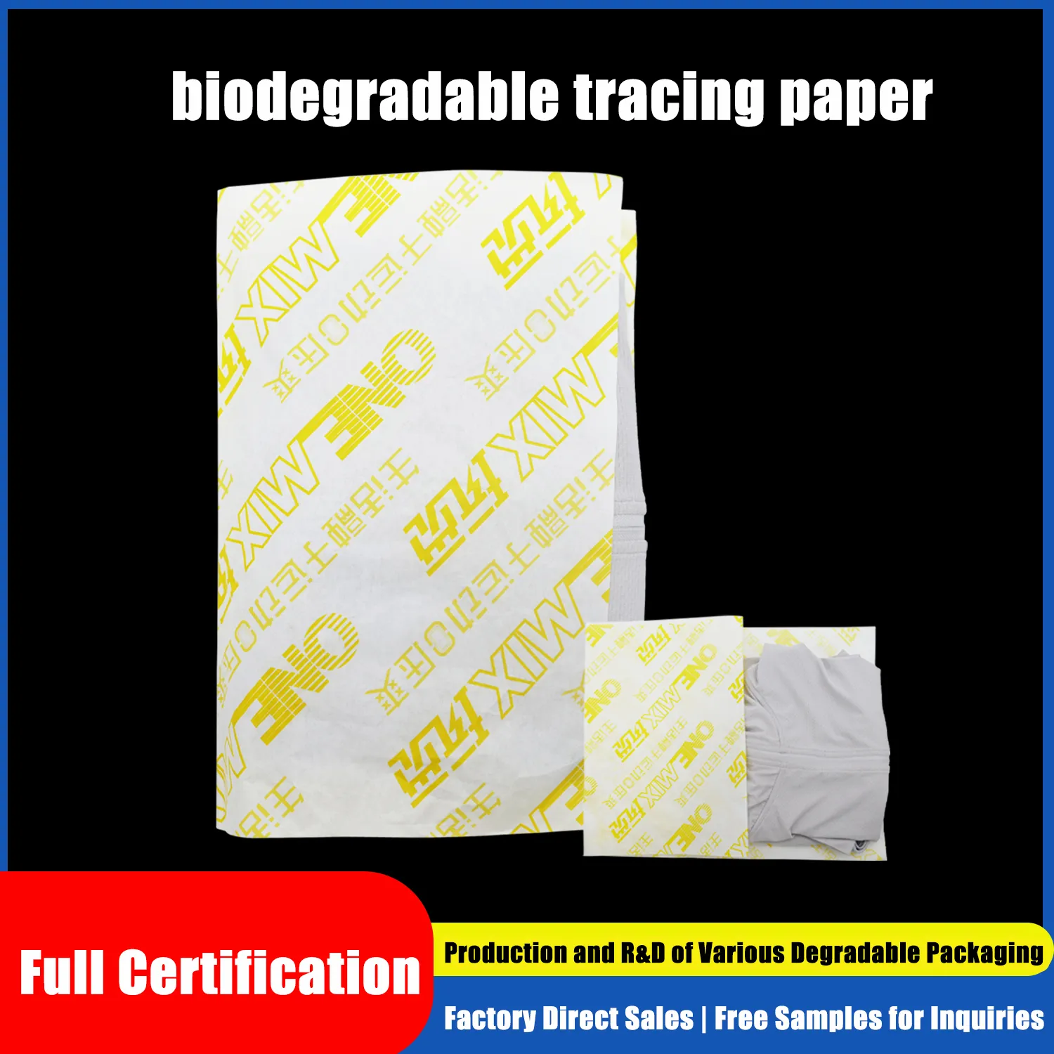 Clothing packaging bags made of yellow pear snow paper