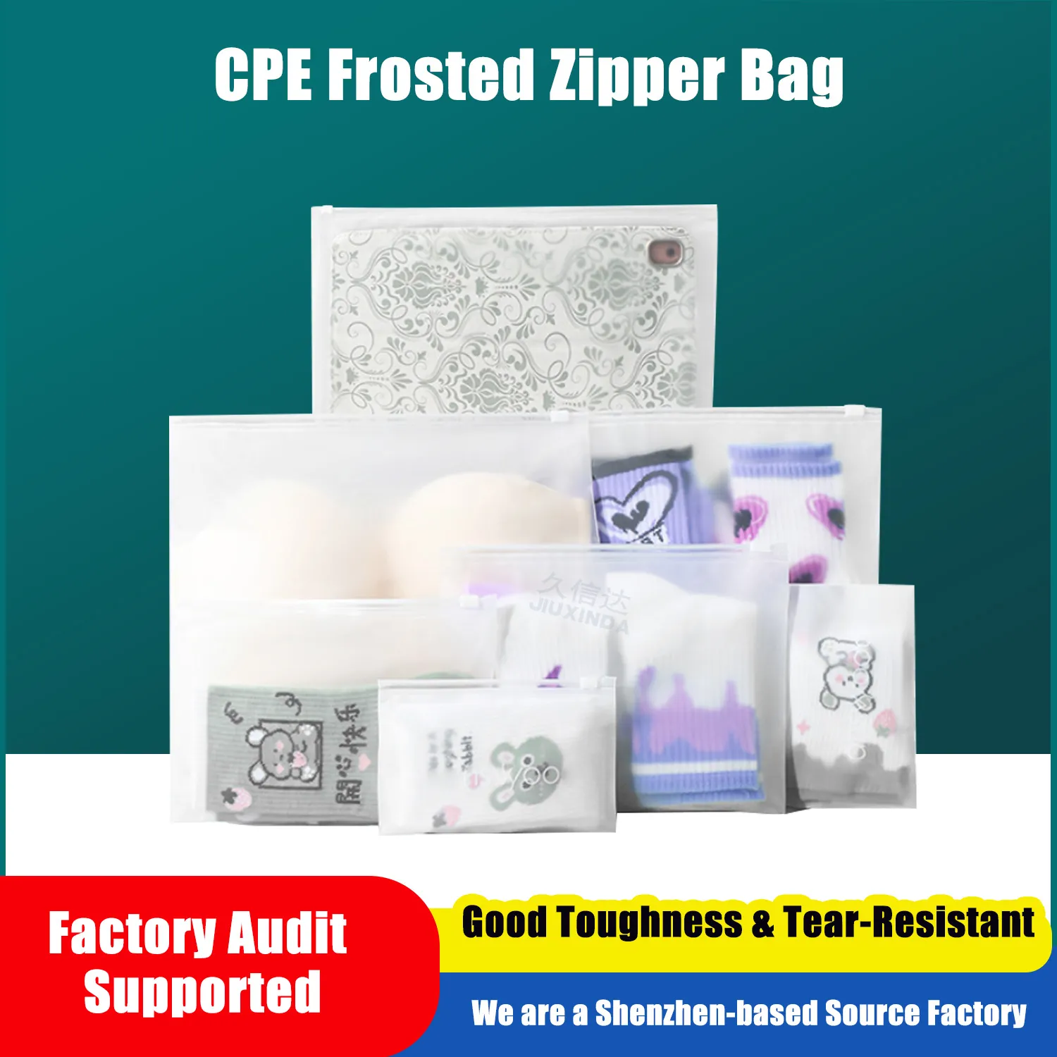 Clothing packaging CPE zipper packaging bag