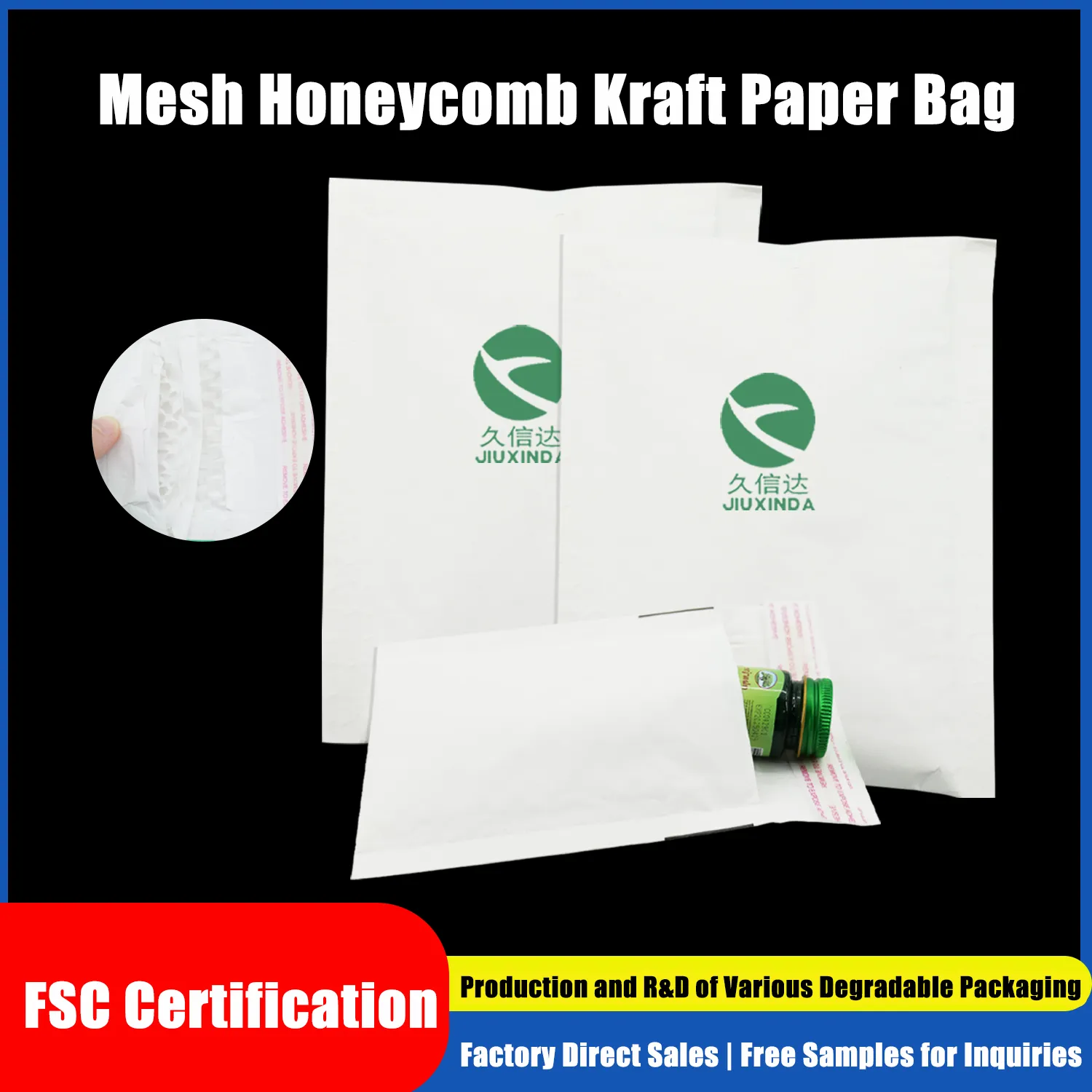 White honeycomb kraft paper bags