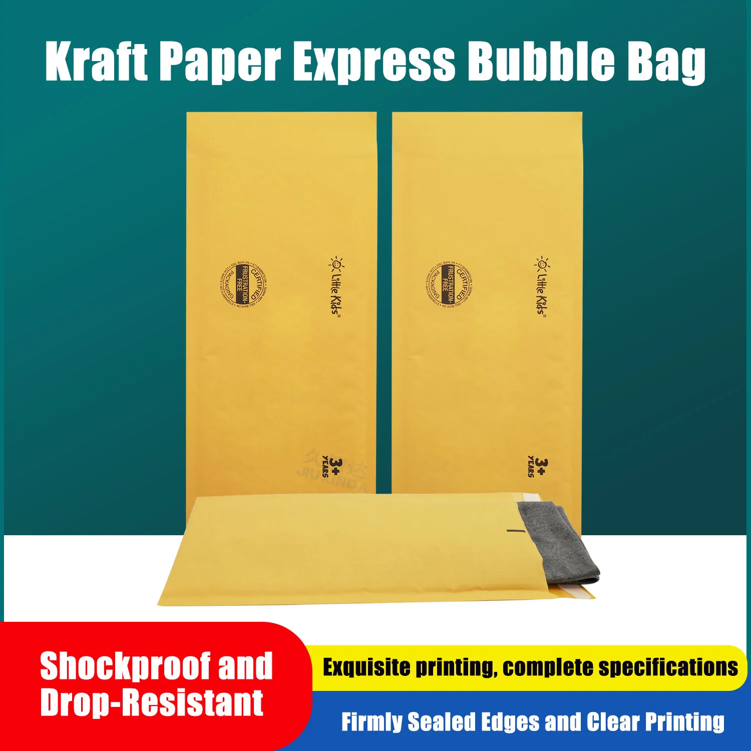 Kraft paper degradable bubble express delivery bag