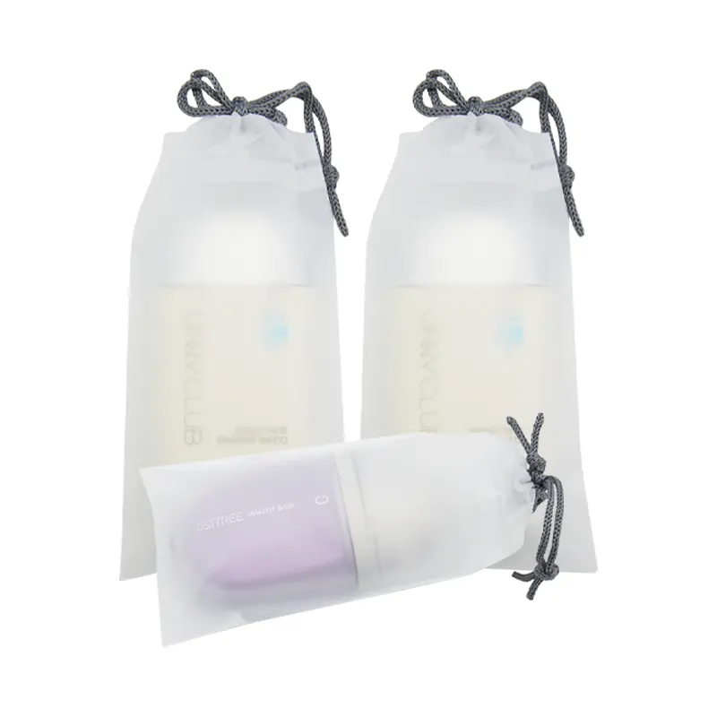 Specialized CPE Scrubbing Drawstring Bags for Foundation Liquids Wide Bottom