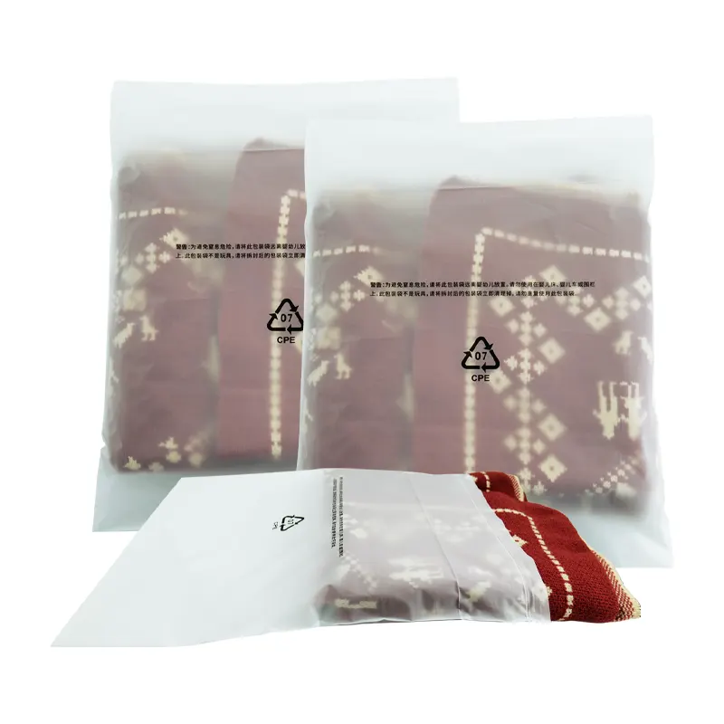 CPE Deep Pouch Self Sealing Bag with Vent Holes for Clothing Shoes