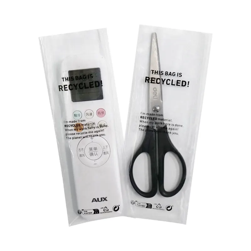 GRS Certified PCR Recycled Polybags Flat Bags with Vent Holes