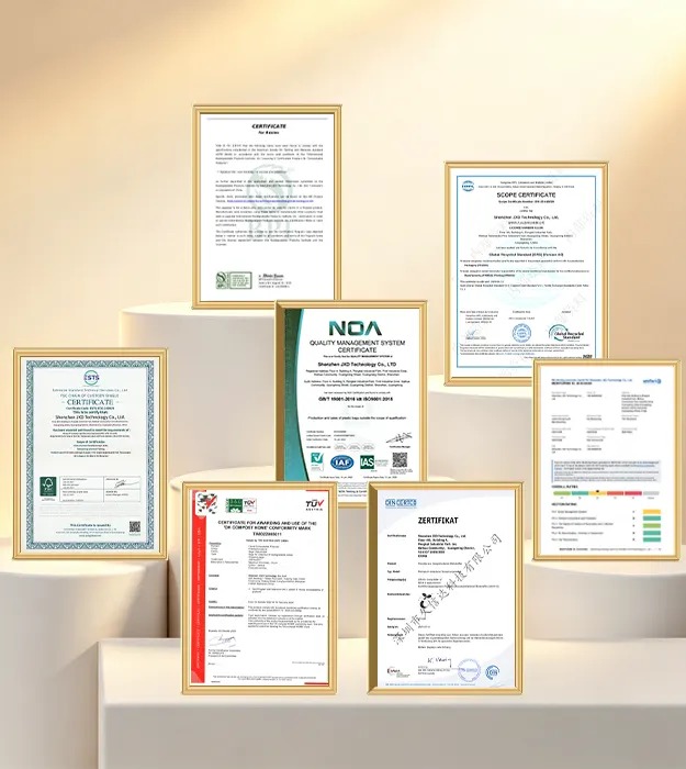 Packaging certification and test documents