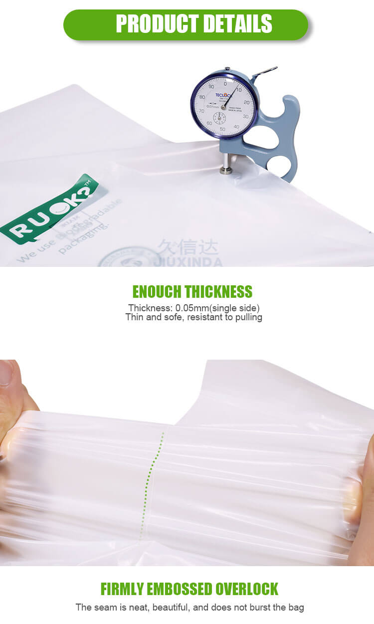 Biodegradable clothing ziplock packaging bags