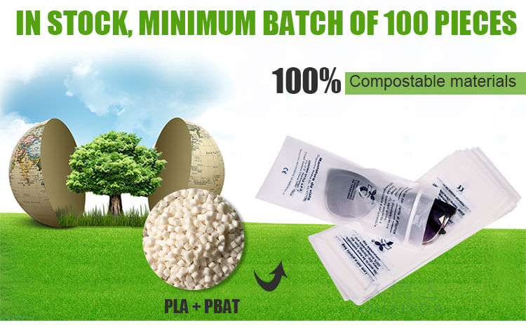 Biodegradable glasses packaging plastic bag