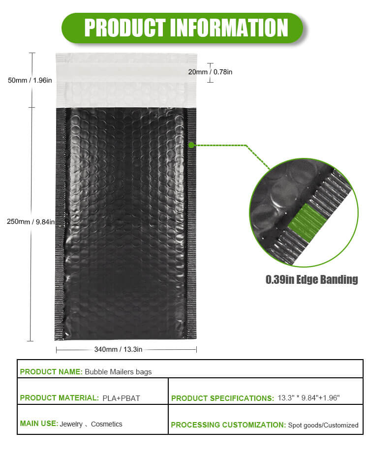 Biodegradable self-sealing bubble bags