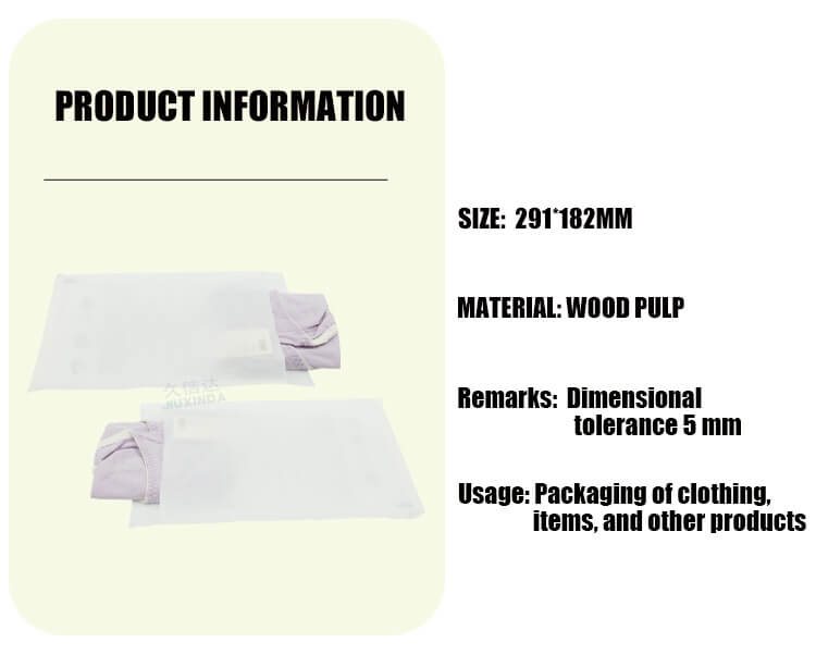 Garment packaging glassine paper bag