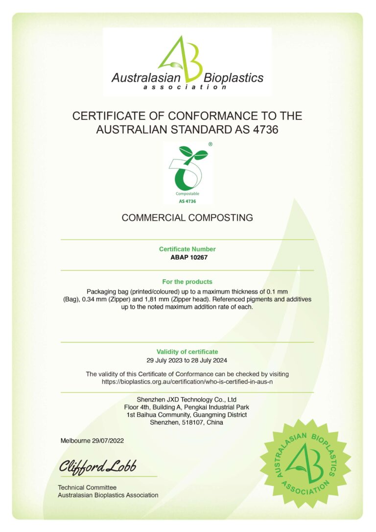 Australian AS4736 certificate