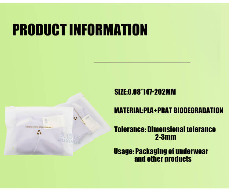 Biodegradable zipper bag