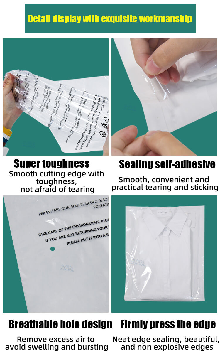 Transparent clothing packaging bag