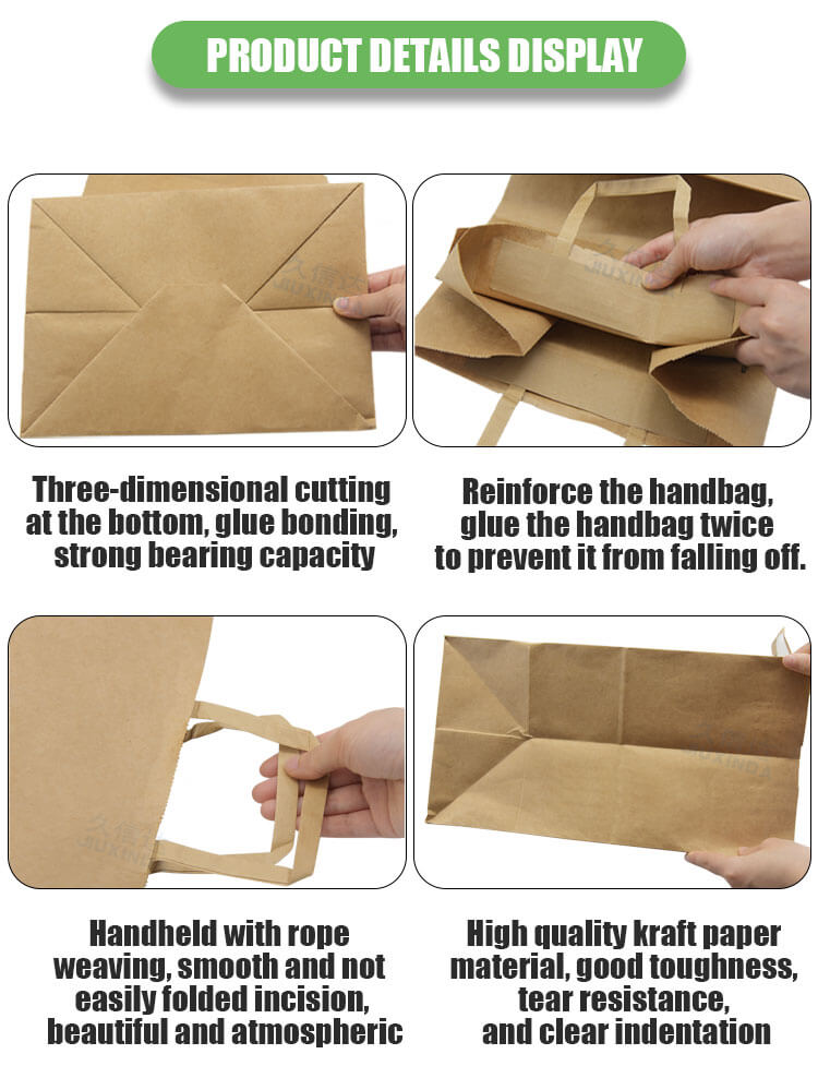 Hand-held kraft paper shopping bag