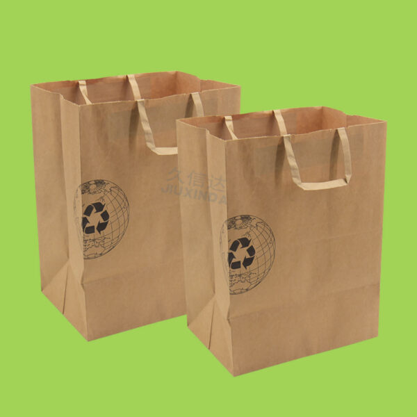 Hand-held kraft paper shopping bag